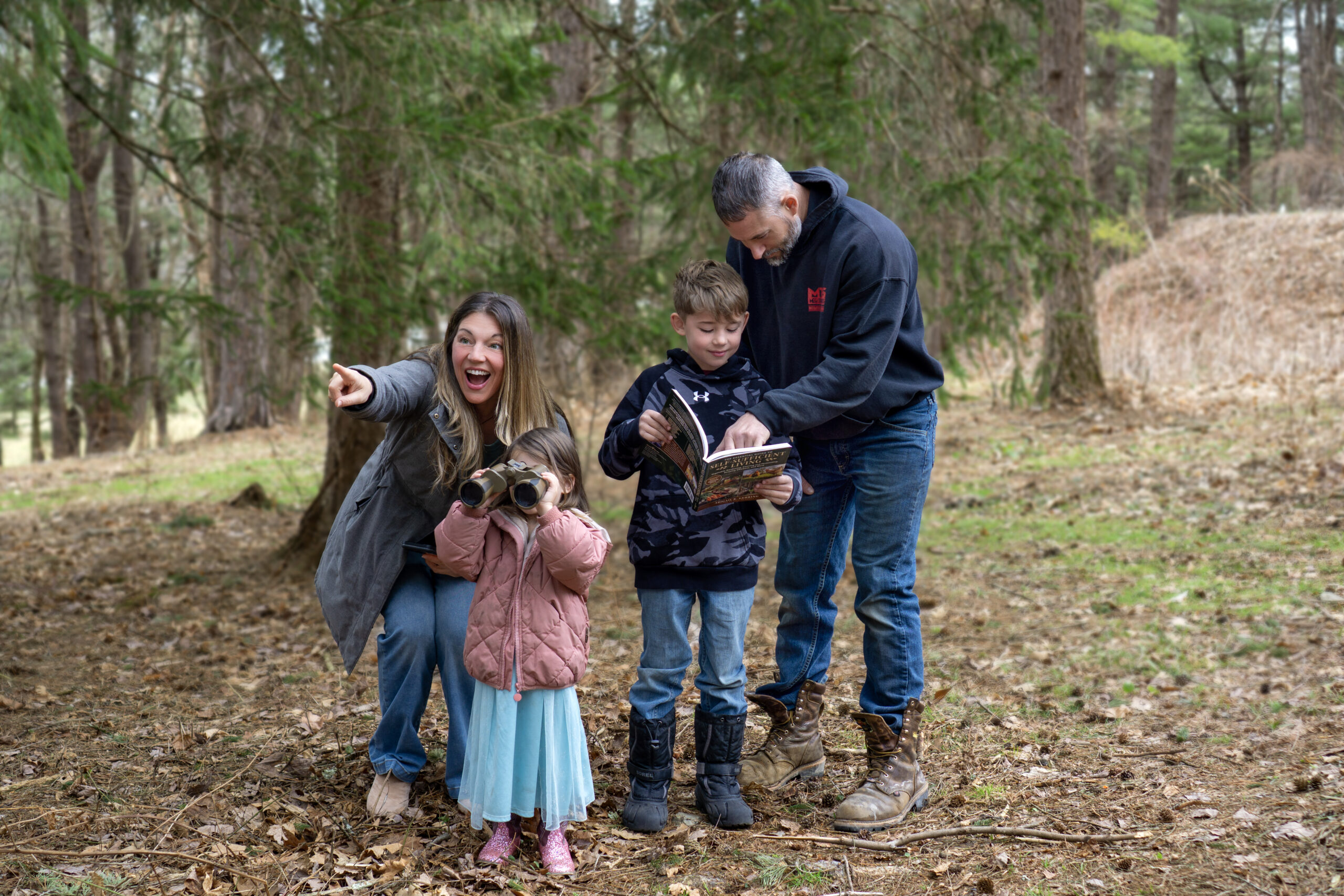 Family exploring together